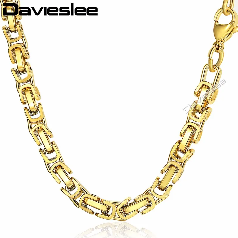 Византийская Коробка Davieslee мужское ожерелье цепочка из нержавеющей стали