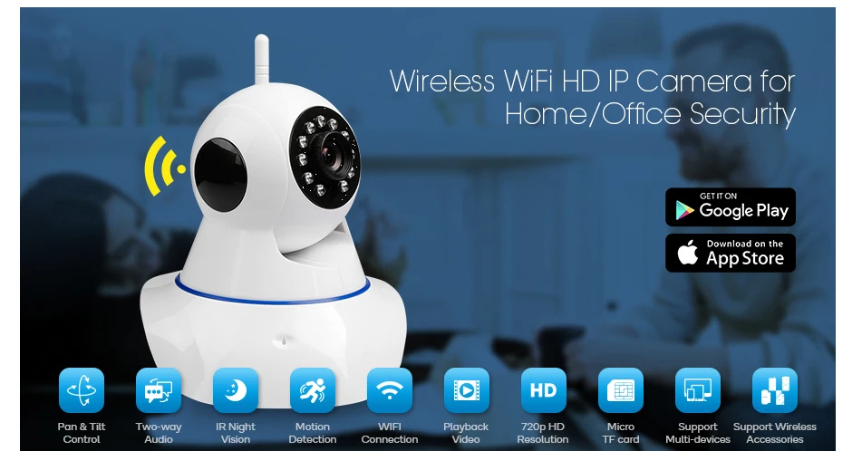 HOMSECUR Обнаружение движения Беспроводной Wi-Fi HD ip-камера IOS/Android APP