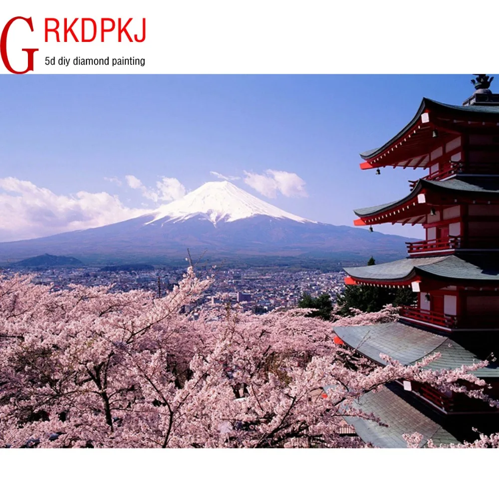 5d алмазная живопись япония fuji гора пейзаж полностью вышивка квадратные алмазы