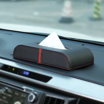

Car Home Rectangle Shaped Faux Leather Case Paper Tissue Box Holder Black