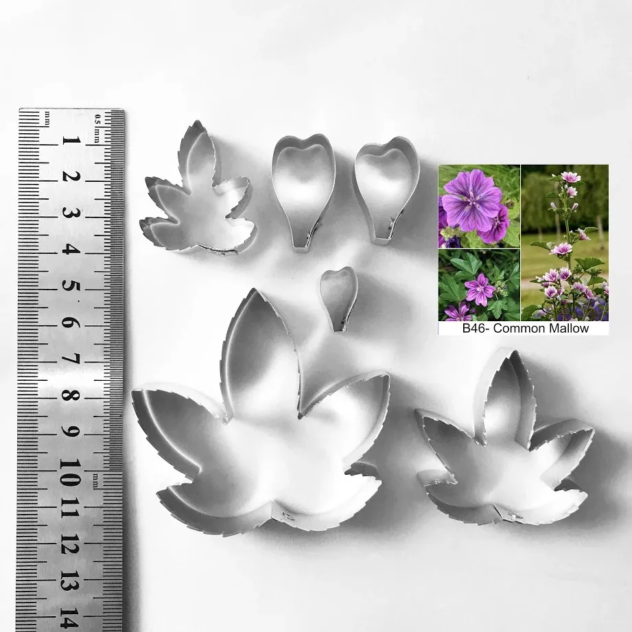 

Common Mallow Petal and Leaf Full Set Cutters, Sugarcraft cutters,flower cutter, Clay tools,Clay flower cutters