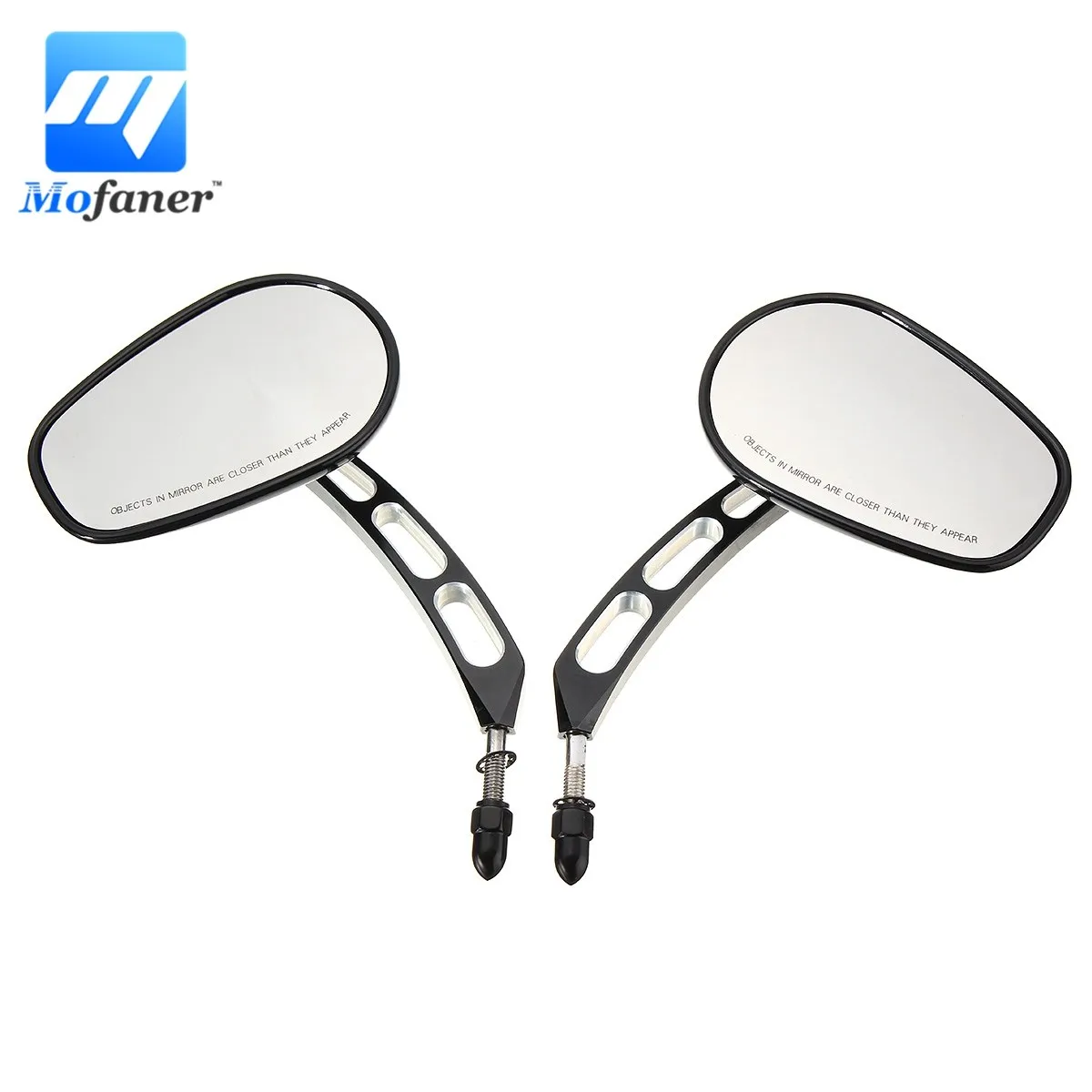 

1 Pair Black 7.5mm RH 360 Degree Adjustability Motorcycle Rearview Side Mirrors For Harley Softail Dyna Sportster Touring
