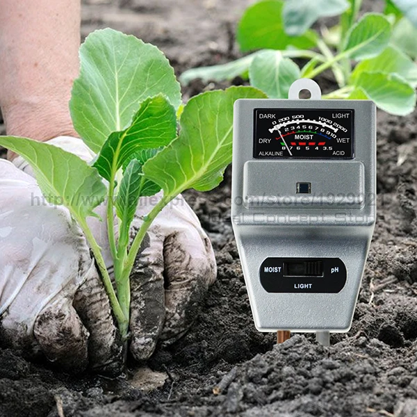 РН почвы, влаги и светильник метр 3 Way Тестер Комплект(набор из серебристого и зеленого цвета с бесплатной перчатки), как правило, для использования в фермерских хозяйствах, лужайки для носки в помещении и на открытом воздухе