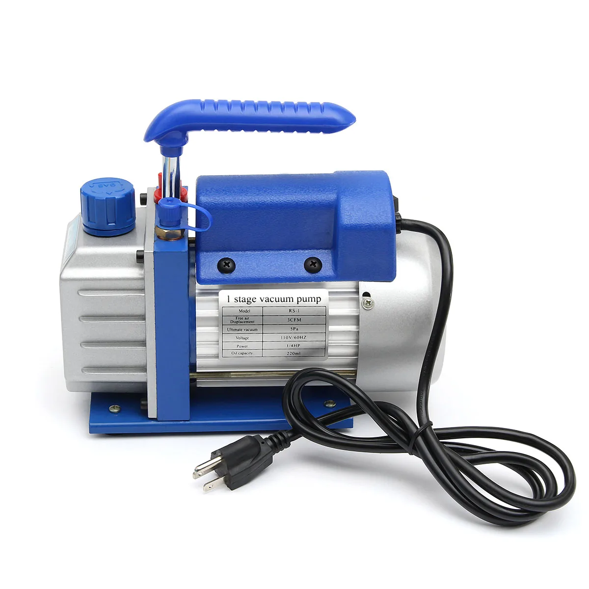 

110V 180W 60HZ 3CFM Rotary Vane Low Pressure Single Stage Vacuum Pump 1/4HP Air Conditioning Tool System Refrigeration Tools