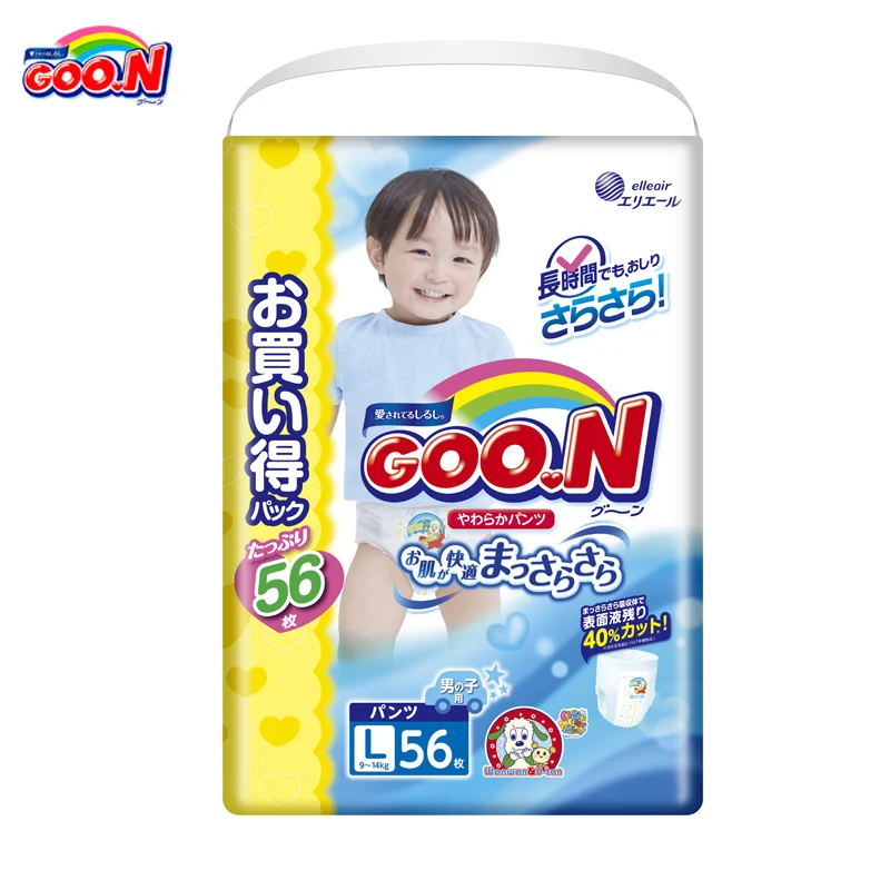 Трусики-Подгузники GOON ULTRA JUMBO PACK 9-14 кг для Мальчиков (56 шт.) L | Мать и ребенок
