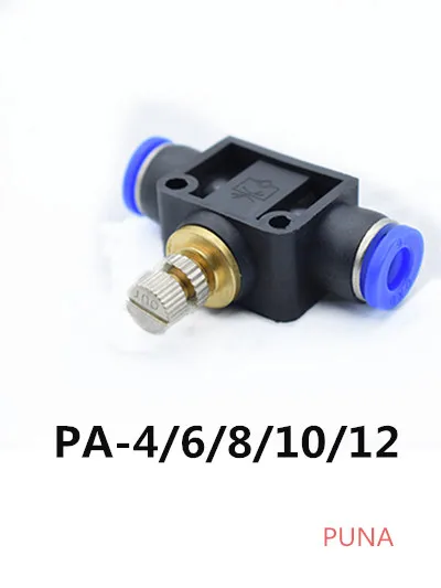 

Free shipping HIGH QUALITY 6Pcs 12mm to 12mm Push In Quick Connector Air Pneumatic Speed Controller LSA12