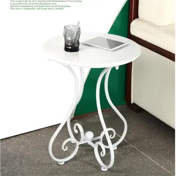 

Living Room Furniture Modern Coffee Table Europe and America Style White Round Table Metal and Wooden Home Furniture