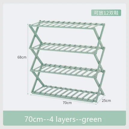 Morejoy стеллаж для обуви, многоуровневый держатель для обуви, цвет макарон, Складная полка для хранения, установка, шкаф для хранения обуви - Цвет: 70cm-4-green