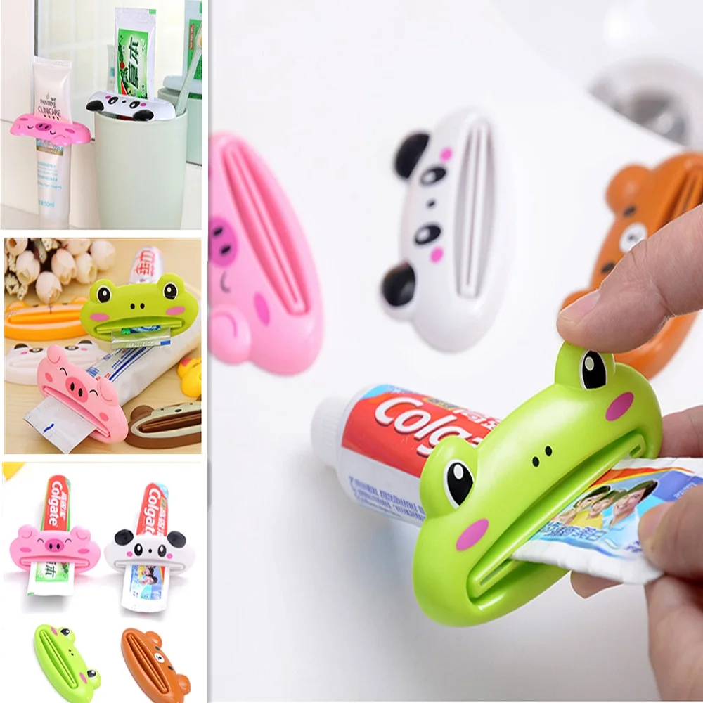 1Pc Cute Animal Toothpaste Squeezer Home Bathroom Cartoon Toothpaste Dispenser Tube Squeezer Rolling Holder Home Accessories