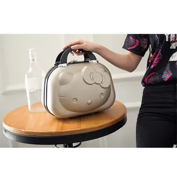 

HOT 13 inch Business bag Love cat girl trolley case ABS casual Travel luggage woman fashion Storage suitcase gift