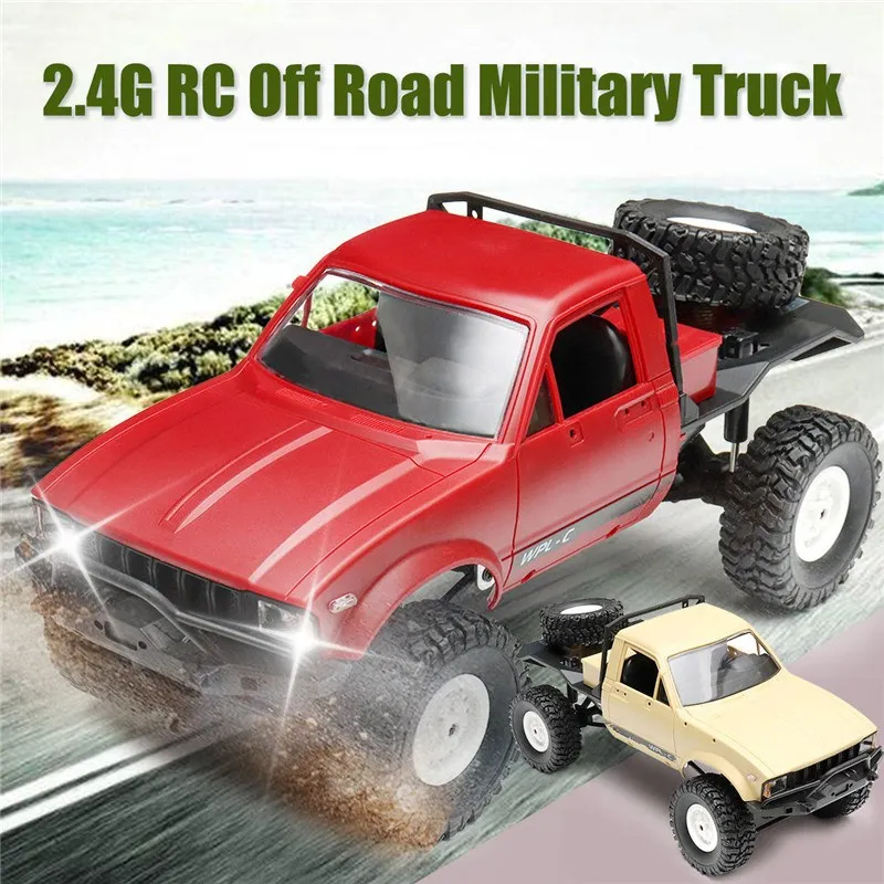 WPL C14 1/16 2 4G 4WD внедорожный Радиоуправляемый Военный автомобиль Рок Гусеничный с