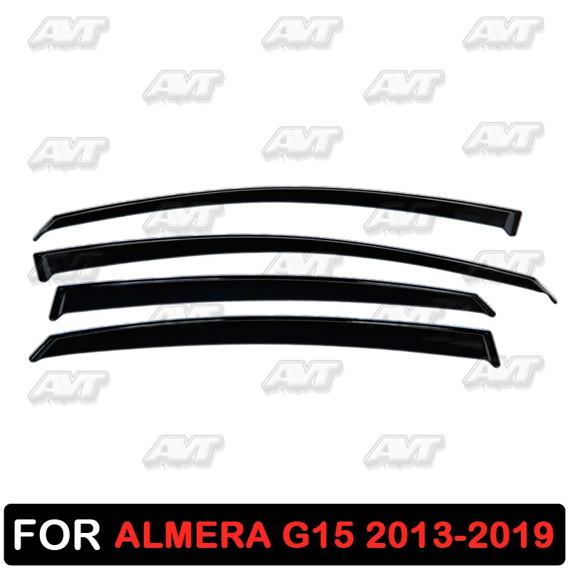 Дефлекторы для окон Nissan Almera G15 2013-2019 1 комплект-4 шт. Стайлинг автомобиля защита от