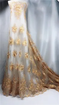 

Latest cord lace fabric 2018 for nigerian party high quality african lace fabric royal blue aqua africa beads lace material