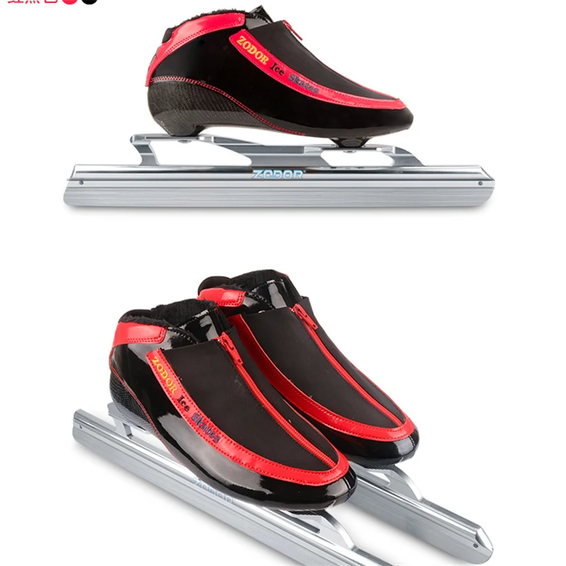 6-طبقة ألياف الكربون المهنية ZODOR الثابتة الجليد أحذية التزلج على الجليد 62 430 ملليمتر 410 ملليمتر 380 ملليمتر الجليد شفرة الدافئة التمهيد ل القيقب...