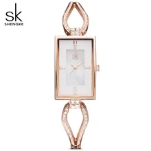 SK New Women Geneva Quartz movement Watches Female luxurious Rectangle Rhinestones Dial Fashion Watch Ladies Clock