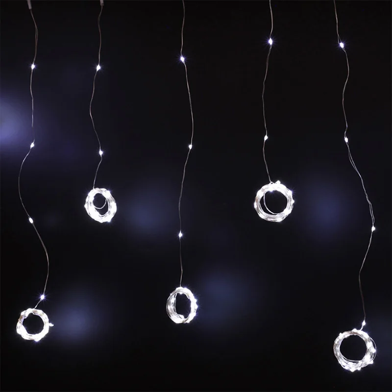 3x3m 300LEDs Copper Wire Curtain String Light USB Battery Christmas LED Fairy Light Holiday Wedding Decor Curtain String Lamp (18)