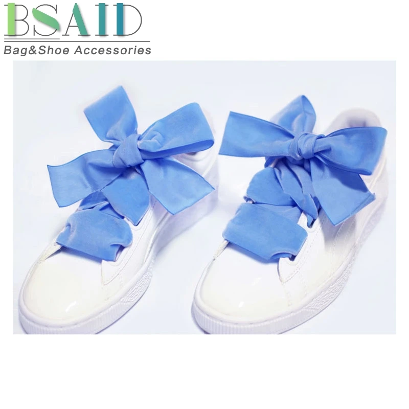 BSAID/1 пара шнурки для женщин повседневная обувь, из искусственной замши кружево бантом металлические аглеты 100 см длинные, 3,8 ширина плоской