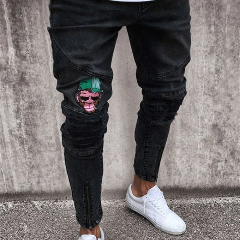 2020 Men brand embroidery jeans Fashion Men Casual Slim fit Straight High Stretch Feet skinny jeans men's black trousers homme 2020 Men brand embroidery jeans Fashion Men Casual Slim fit Straight High Stretch Feet skinny jeans men's black trousers homme