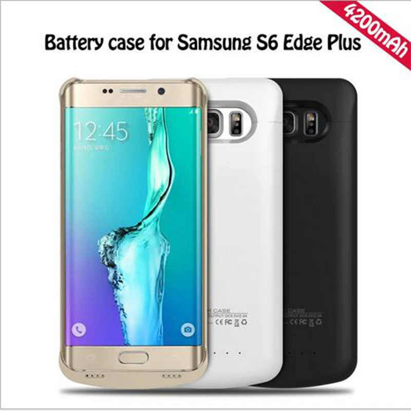 4200 mah para samsung S6 edge plus funda de batería PC ABS funda de batería de teléfono banco de potencia inteligente para s6 Edge Plus funda de cargador|Cajas de cargadores de