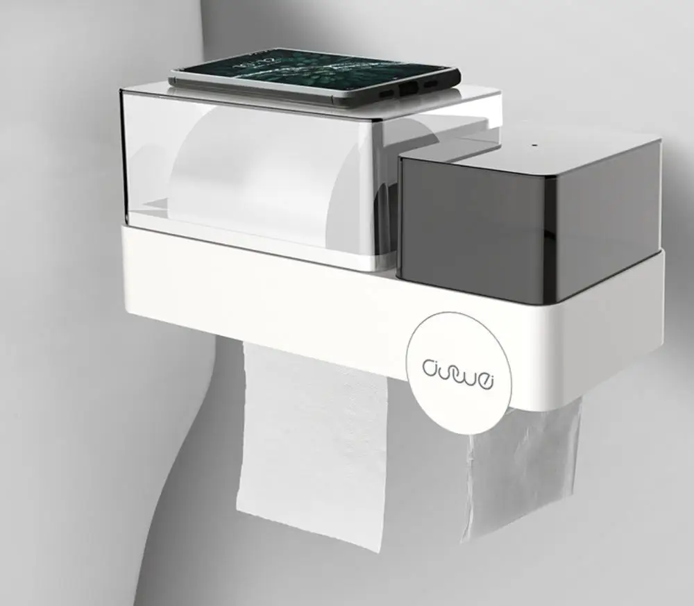 

Toilet Decoration Bathroom Waterproof Storage Tissue Box Traceless Nail-free Toilet Multi-functional Storage Rack