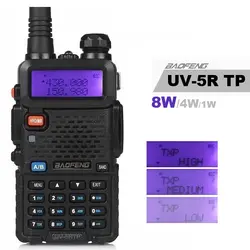 Baofeng UV-5R TP 8 W высокой Мощность VHF/UHF 136-174/400-520 MHz Dual Band FM True двустороннюю Любительское радио динамик, гарнитура, рация UV-5RTP