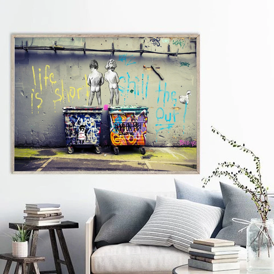 Wall Painting print on canvas for living room home decor Banksy Art Sale ends Today Time out London Modern Art Canvas Painting