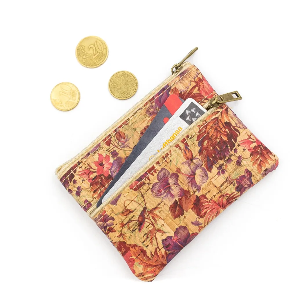 Пробковые мешки для женщин пробковый Кошелек для монет веганский кошелек натуральная мягкая пробковая набивная ткань ручная работа Дамская маленькая сумочка-500