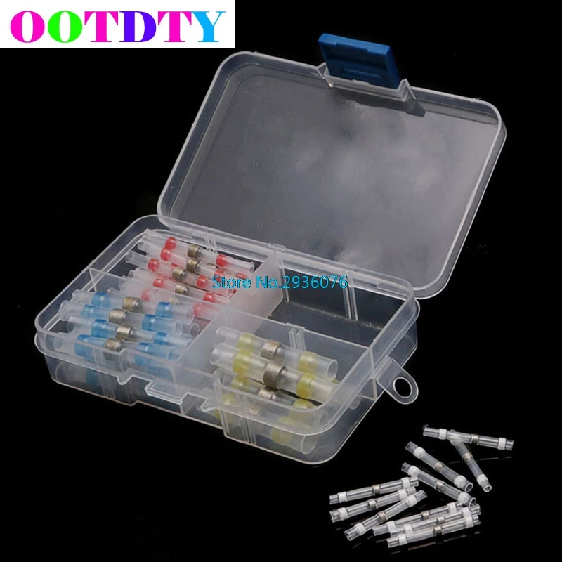 

50Pcs/set 26-10AWG Assorted Solder Sleeve Heat Shrink Butt Wire Splice Connector APR11_10