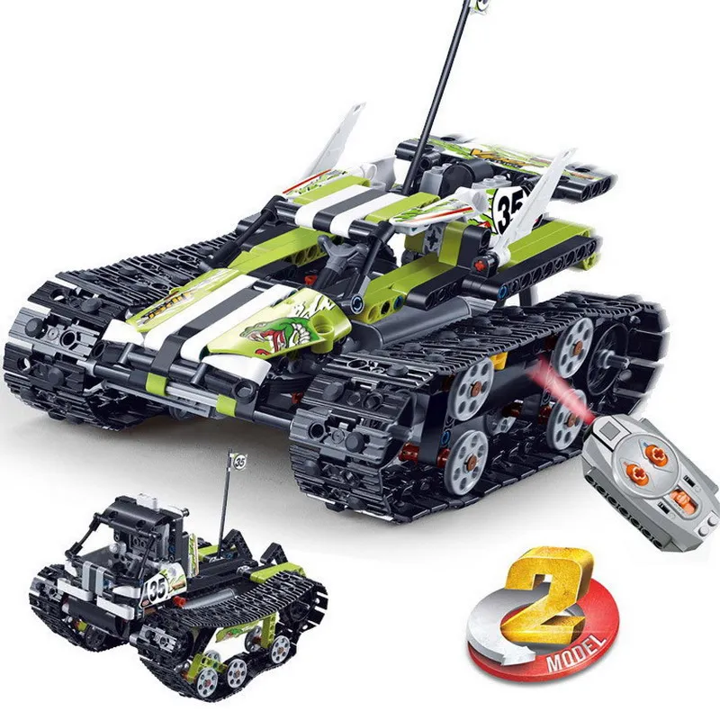 

3501 Technic 2 Model RC Tracked Racer Car Model Building Blocks Enlighten Action Figure Toys For Children Christmas Gift