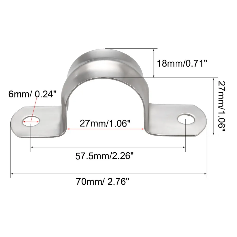 UXCEL 20 шт жесткое Крепление-бандаж для труб 20/27/30mm 304 Нержавеющая сталь 2 отверстия зажимы Применение для обеспечения жесткой или imc-канал к деревянный дюбель