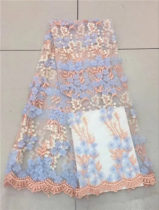 Latest French Laces 2018 African royal blue Lace Fabrics High Quality 3d Fabric Fashion Nigerian Party Dress Black | Дом и сад