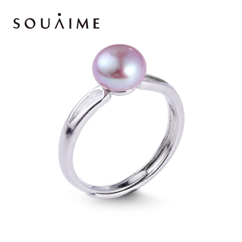 Souaime 2018 новая распродажа Anel Feminino 925 кольцо натуральный жемчуг 8-9 мм паровые