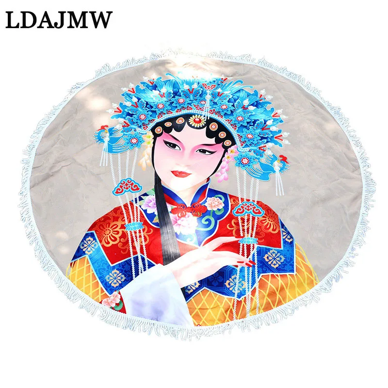 LDAJMW Latest Style Fashion Round Beach Towel With Tassel Microfiber Picnic Blanket Tapestry | Дом и сад