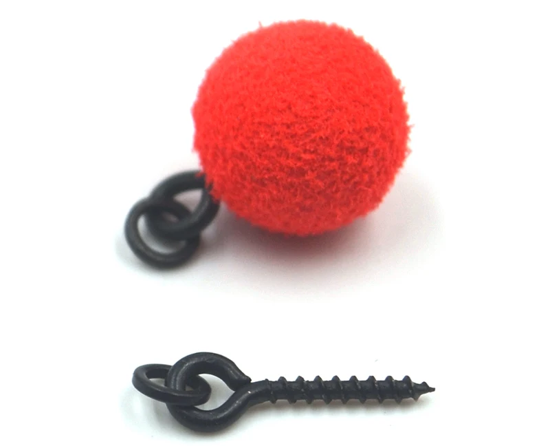 MNFT 200Pcs Black Boilie Bait Screws Round Link Loop Easy Run Ring Pop Up Peg Pellet