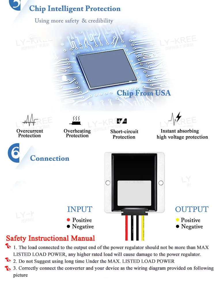 Регулятор преобразователя питания DC12V(10 V~ 16 V) повышающий до DC19V 8A 152 W водонепроницаемый преобразователь напряжения адаптеры питания