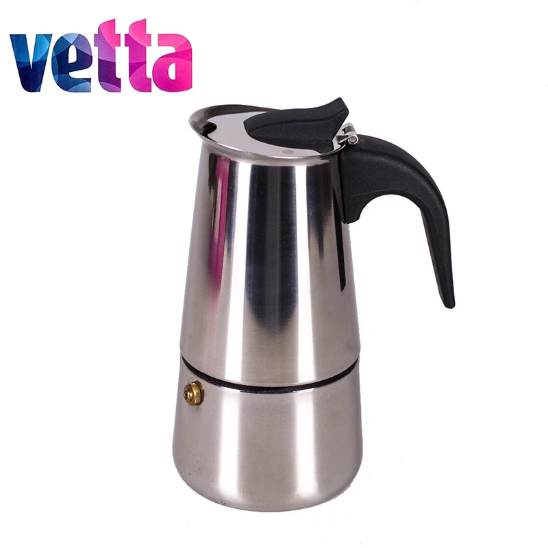 КОФЕВАРКА ГЕЙЗЕРНАЯ &quotVETTA&quot 200 мл. из нержавеющей стали с нейлоновой ручкой|thermos