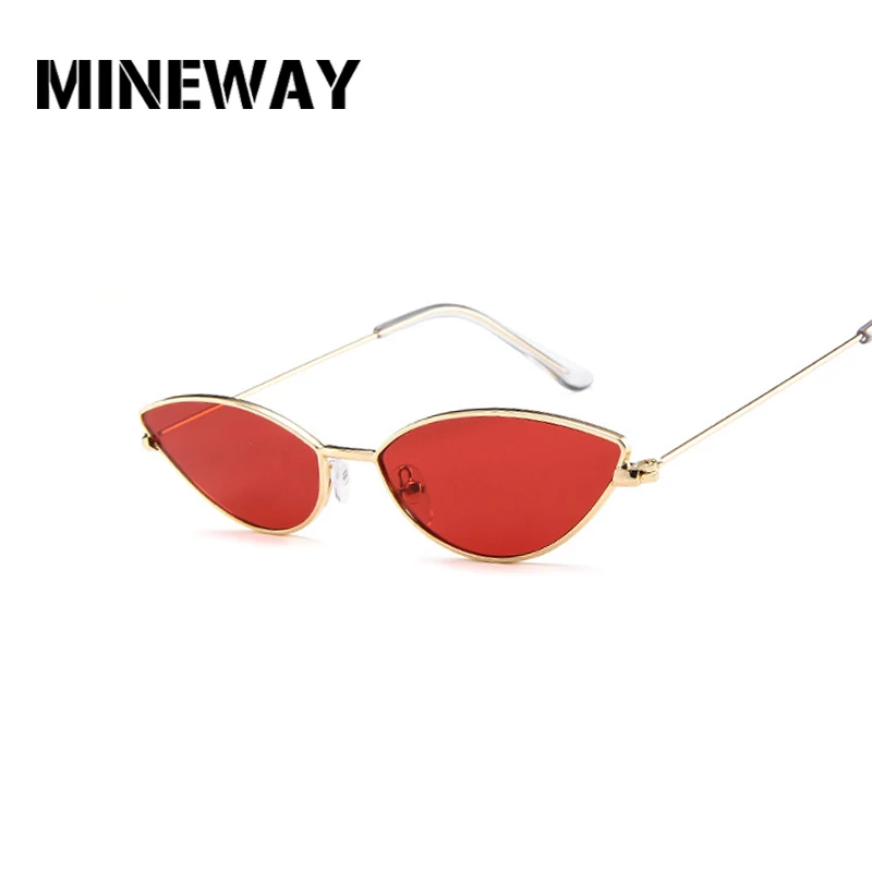 

MINEWAY Fashion Sunglasses Women Cat Eye Small Sunglasses Luxury Brand Designer Sun Glasses Girl Retro Ladies Sunglass Oculos