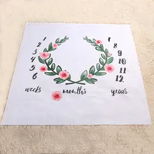 100*100 см новорожденных Детское одеяло хлопок Задний план фотографии ежемесячный рост Milestone письмо проп обертывания