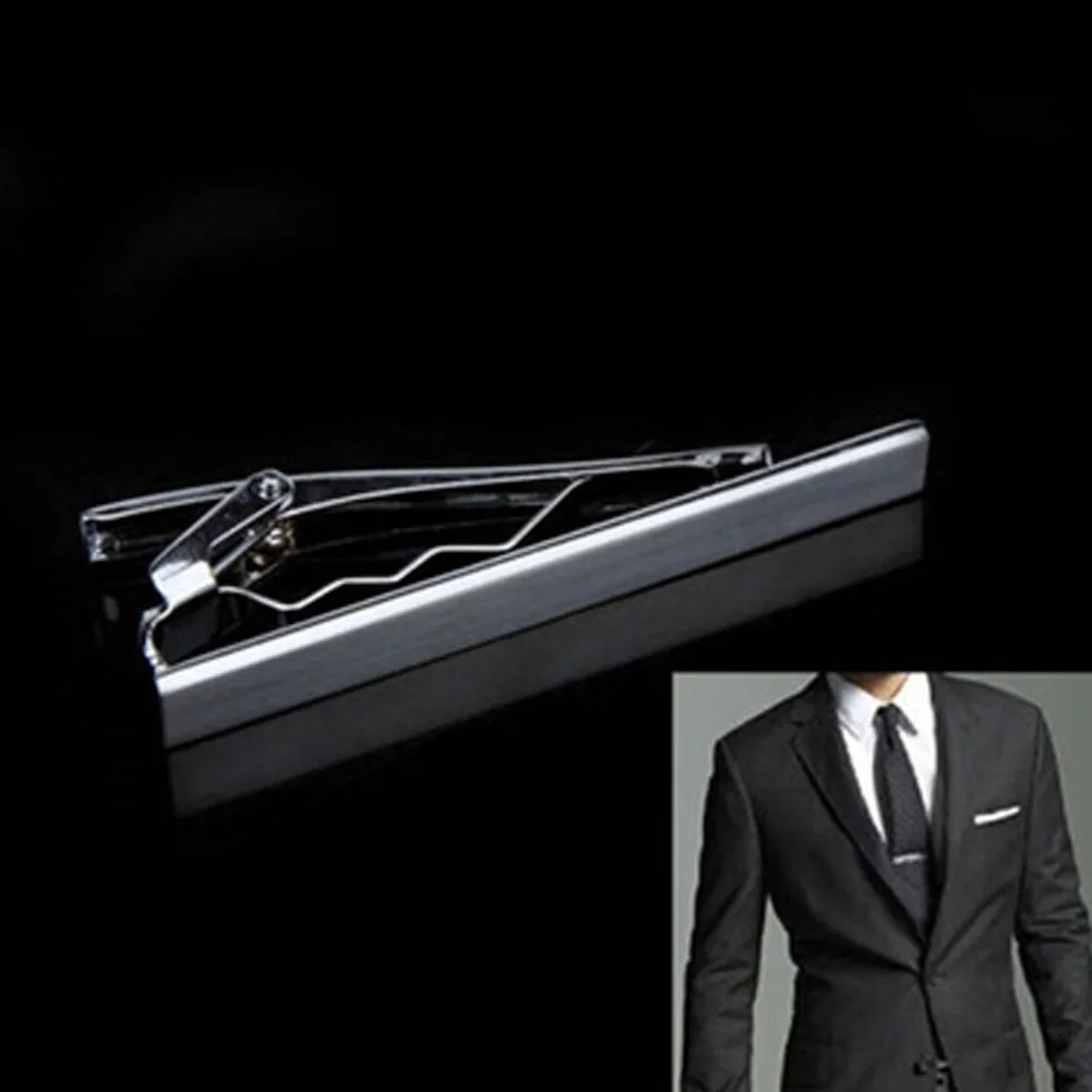 Модный металлический Серебряный Простой галстук, зажим для галстука, зажим, булавка для мужчин, подарок