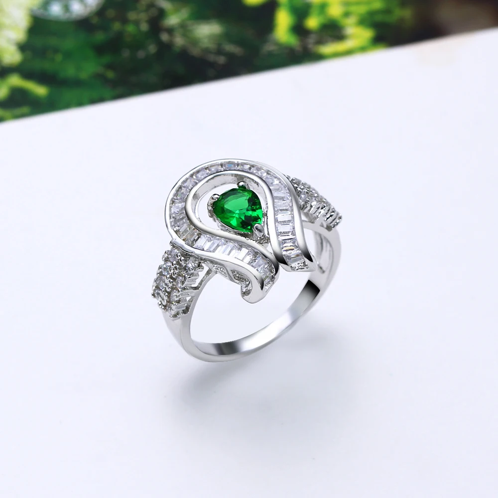 DreamCarnival 1989 Rhodium Color CZ Ring for Women Trendy Anillos Mujer Anniversary Gift Wholesales Anel Party Jewels SJ21230