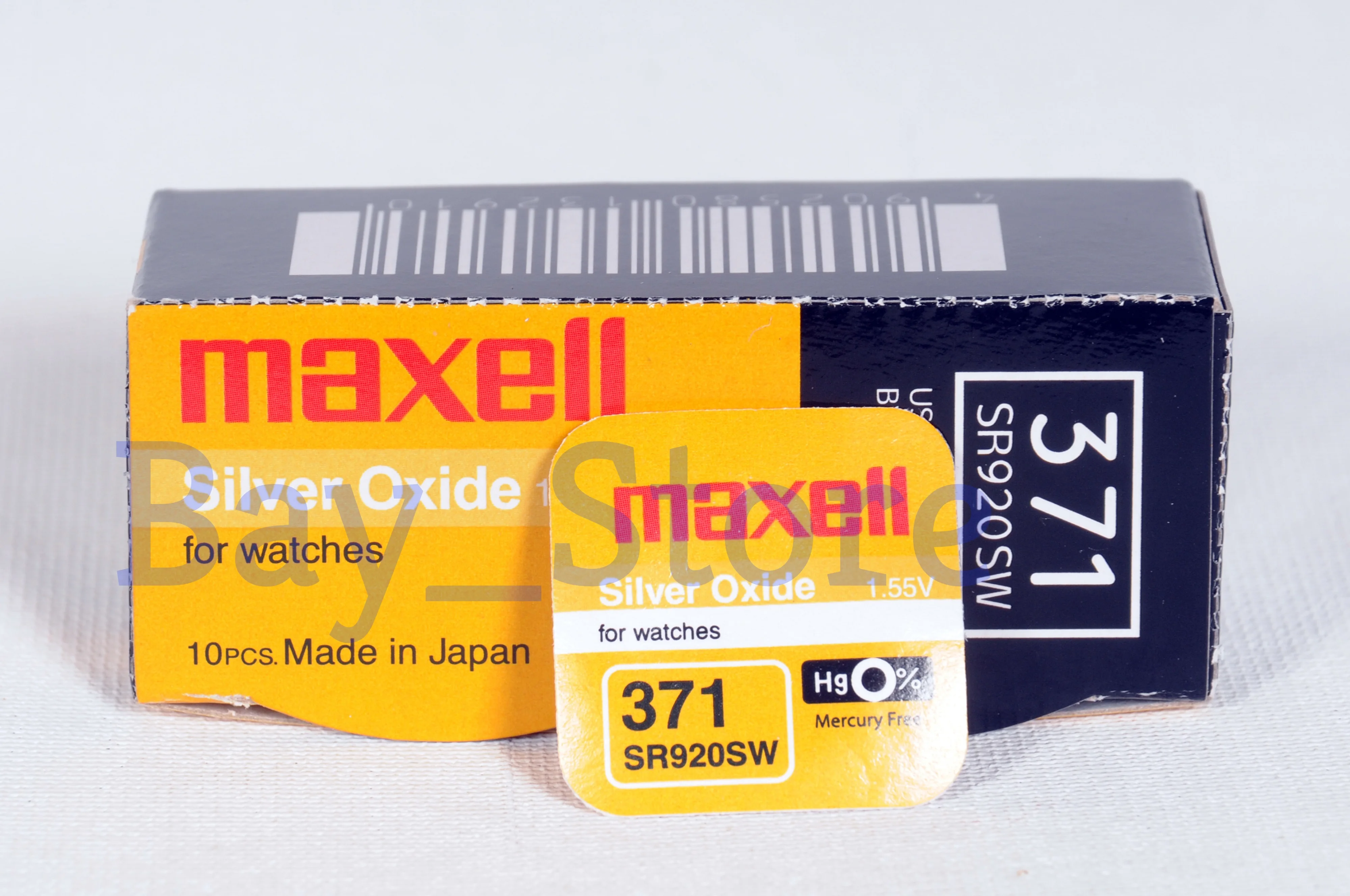 

10 PCS Maxell SR920SW 371 45mAh 1.55V Silver Oxide Button Cell Battery-Made In Japan
