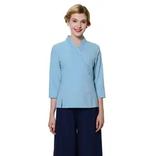 Здравоохранения для работы и вечеринок Костюмы женский создает Эфект старины, отлично подходит официантка льняные хлопковые комбинезоны Красота салон униформа для сотрудниц спа-салонов с вышивкой "сделай сам" с возможностью нанесения собственного логотипа униформы