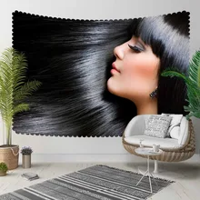 Else Black Shine Hair Beauty Women 3D Print Decorative Hippi Bohemian Wall Hanging Landscape Tapestry Wall Art