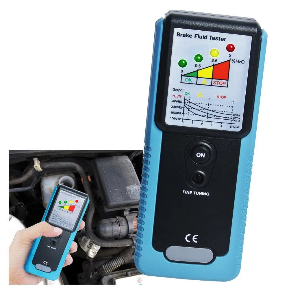 

Brake Fluid Tester Detector w/ LED Indicator & 180° Foldable Testing Rod, Car Auto Automotive Diagnostic Tool Oil Quality