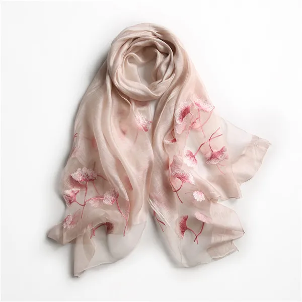 Тонкий акриловый Женский вышитый пестрый шелковый шарф женские цветочные модные шали пляжные на каникулах шарф пашмины - Цвет: 8