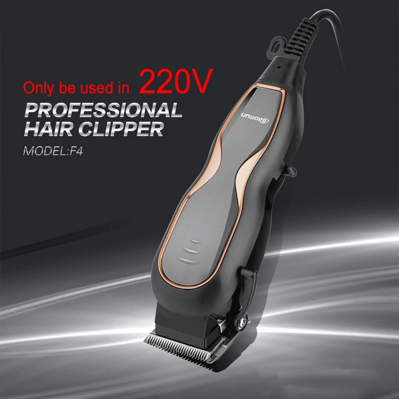 BaoRun Professional Hair Clippers Mute Ultra Power Electric Hair Trimmer Barber Salon Men Hair Cutting Machine with Cord 220V