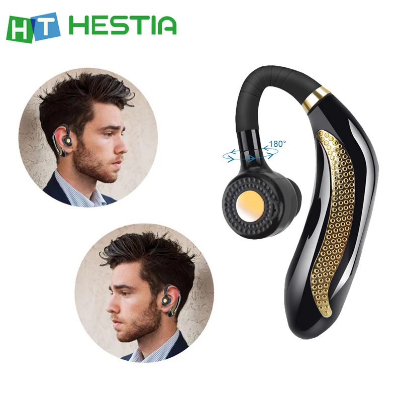 

Wireless Single Car Headphones Portable Handsfree Bluetooth 5.0 Earphone 180 Rotation Earbuds Earphones Headphone With Mic