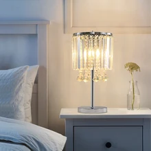 Светодиодный светильник в современном стиле с роскошными кристаллами, простые настольные лампы для гостиной и кабинета, креативные теплые прикроватные лампы для спальни, E27