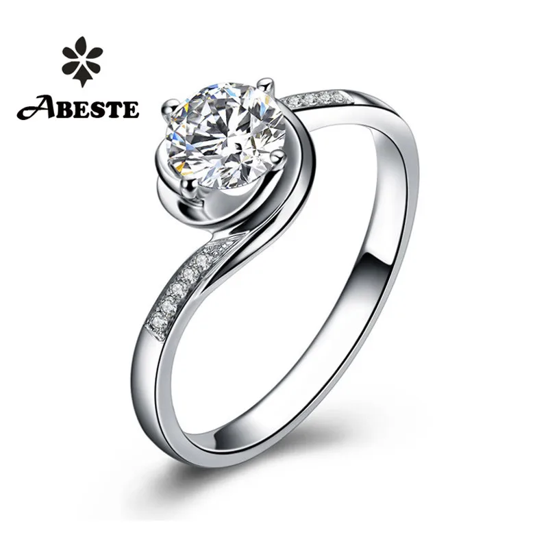 ANI 18 К Белый/розовое/желтое золото (AU750) обручение Ring 0,4 CT Certified я/SI круглая огранка натуральным Diamond Для женщин свадебные anelli