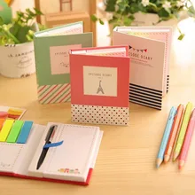 Маленькая свежая Высококачественная жесткая оболочка липкая комбинированная записная книжка с ручкой Trivial Book Notepad офисная школьная Памятка случайный цвет